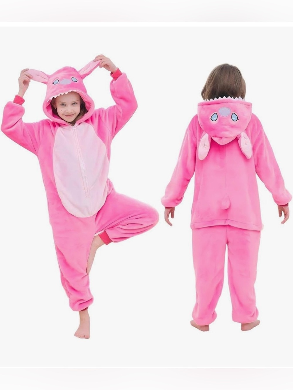 Kids Pink Angel Costume Onsie Pajamas
